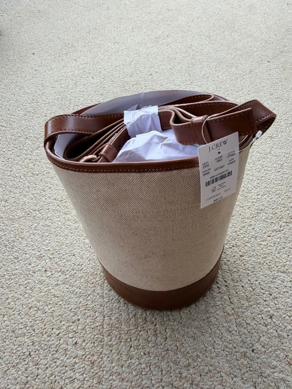 NWT J. Crew Factory Canvas Bucket Bag